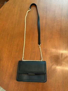 Draper James Black Crossbody with Gold Chain Strap
